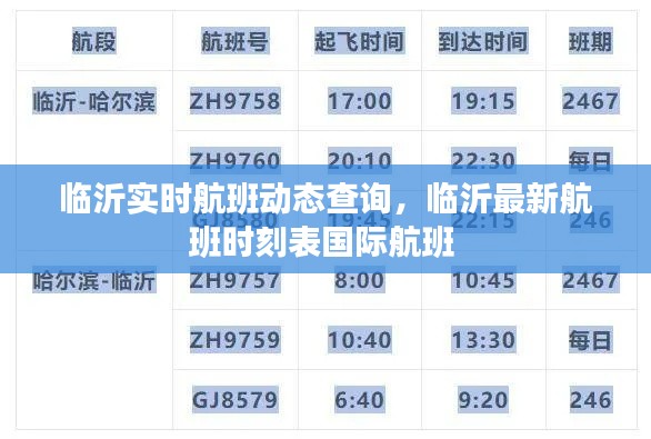 临沂实时航班动态查询，临沂最新航班时刻表国际航班 