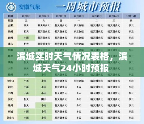 滨城实时天气情况表格，滨城天气24小时预报 