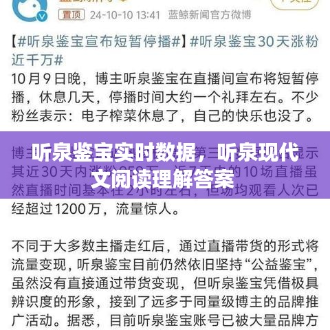 听泉鉴宝实时数据，听泉现代文阅读理解答案 