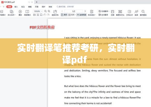 实时翻译笔推荐考研，实时翻译pdf 