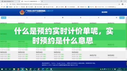 什么是预约实时计价单呢，实时预约是什么意思 
