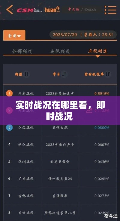 实时战况在哪里看，即时战况 