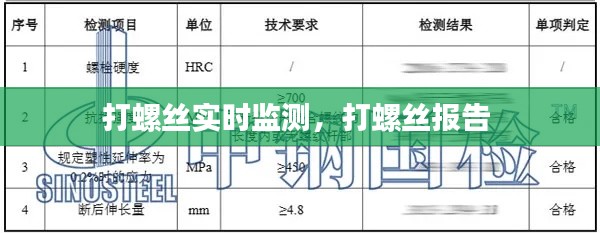 打螺丝实时监测，打螺丝报告 