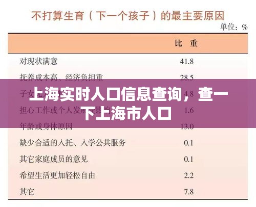 上海实时人口信息查询，查一下上海市人口 