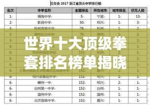 世界十大顶级拳套排名榜单揭晓！