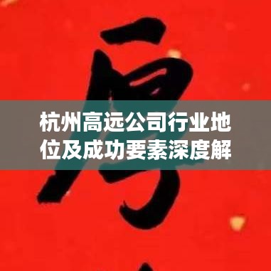 杭州高远公司行业地位及成功要素深度解析