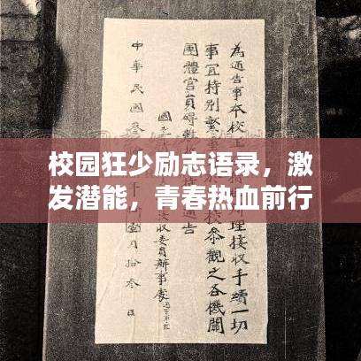 校园狂少励志语录，激发潜能，青春热血前行！