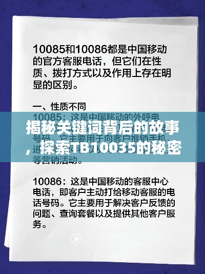 揭秘关键词背后的故事，探索TB10035的秘密，百度带你一网打尽！