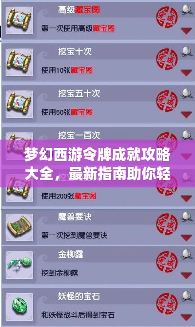 梦幻西游令牌成就攻略大全，最新指南助你轻松达成！