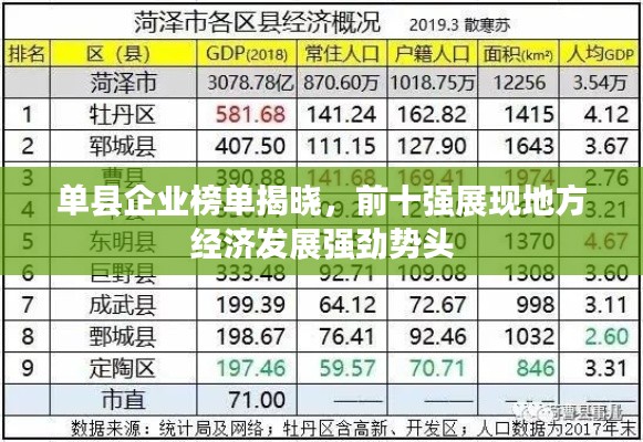 单县企业榜单揭晓，前十强展现地方经济发展强劲势头