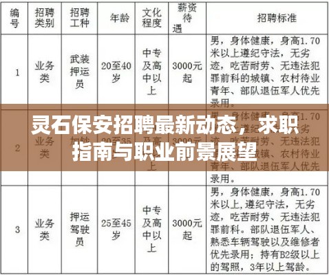 灵石保安招聘最新动态，求职指南与职业前景展望