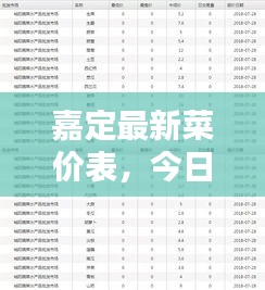 嘉定最新菜价表，今日蔬菜价格动态更新