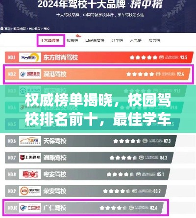 权威榜单揭晓，校园驾校排名前十，最佳学车场所全解析