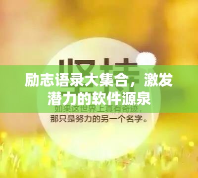 励志语录大集合，激发潜力的软件源泉